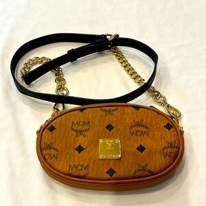 MCM • 100% Authentic ~New pouchette / converted into a crossbody bag